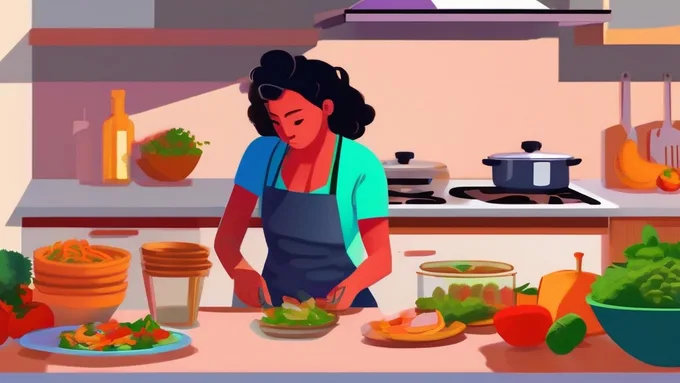 person checking their smartwatch while preparing a small healthy snack at a kitchen counter
