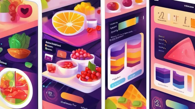 smartphone displaying detailed nutrition analytics dashboard with colorful charts showing vitamin and mineral intake levels