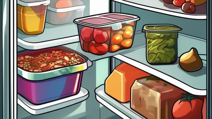 organized refrigerator with labeled meal prep containers and fresh ingredients