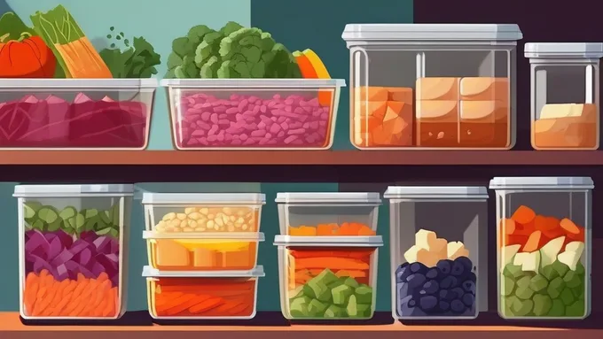 meal prep containers with measured portions of protein vegetables and grains