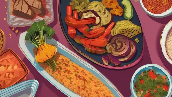 balanced college meal with grilled protein, quinoa, and colorful roasted vegetables arranged on a plate