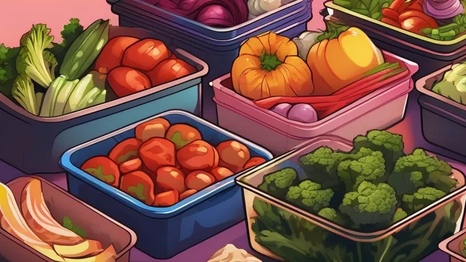 organized meal prep containers with colorful vegetables and proteins