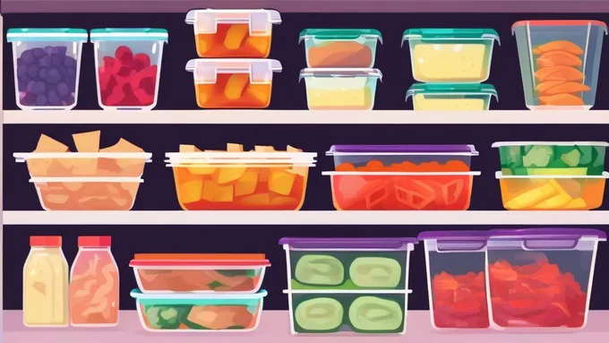 organized freezer with labeled meal prep containers and freezer bags arranged on shelves