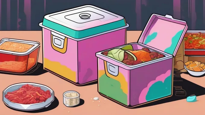 insulated shipping box packed with dry ice and vacuum sealed meal portions with instruction labels