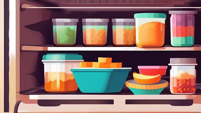 weekly meal prep containers with gluten free meals organized by day in a mini fridge