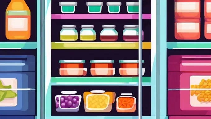 organized refrigerator with glass meal prep containers labeled with gluten-free meals and ingredients