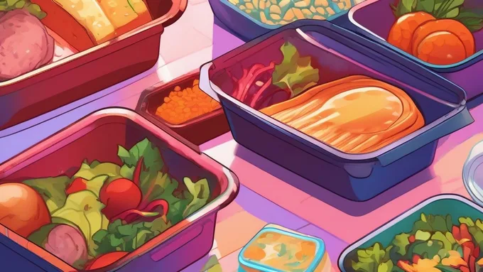 smartphone displaying nutrition tracking app scanning a meal prep container with visible protein and calorie data