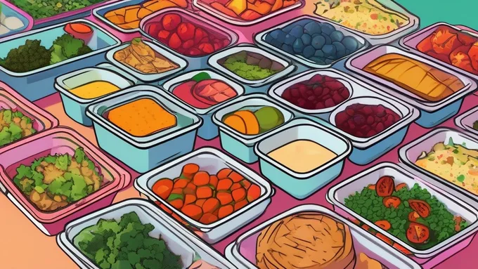 organized meal prep containers with labeled sections showing different food groups