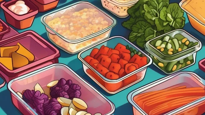 organized meal prep containers with different protein and vegetable combinations