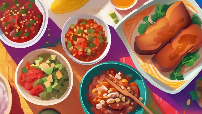 nutritious international meal with American and traditional ingredients balanced on a plate