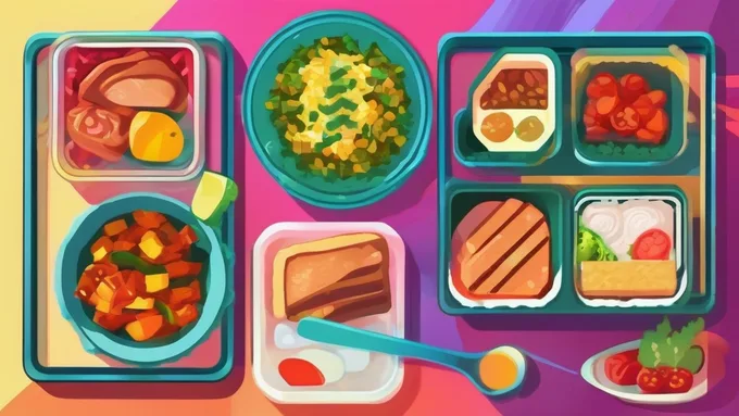 smartphone displaying a meal tracking app with scanned barcode and nutritional information next to prepared meals