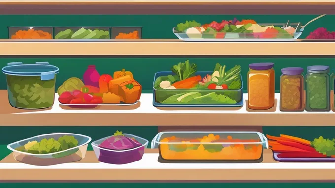 organized meal prep containers showing portion-controlled senior meals with colorful vegetables and lean proteins