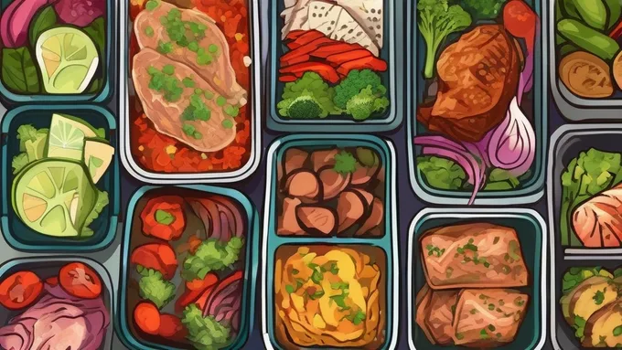 organized meal prep containers showing different paleo meals for the week