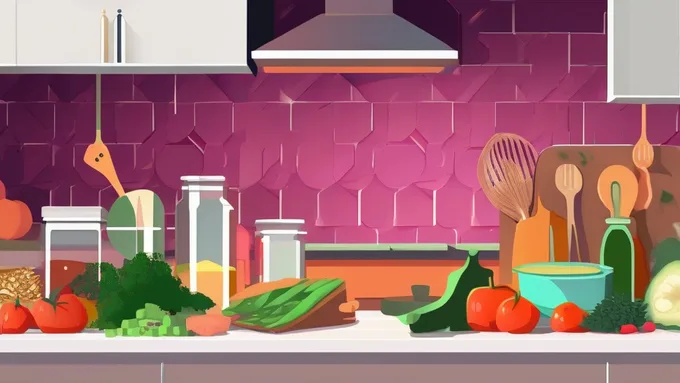 kitchen counter with paleo meal prep tools and ingredients being organized