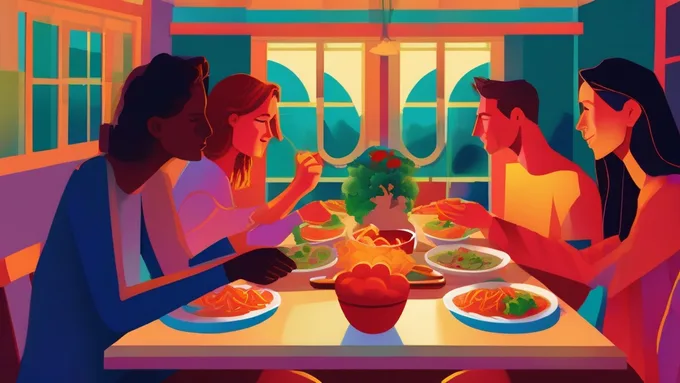 friends sharing a healthy meal at restaurant table