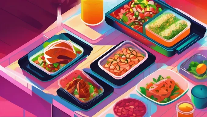 smartphone displaying colorful meal prep app interface with barcode scanner