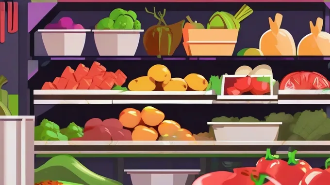 organized grocery shopping list on smartphone screen with fresh produce in background